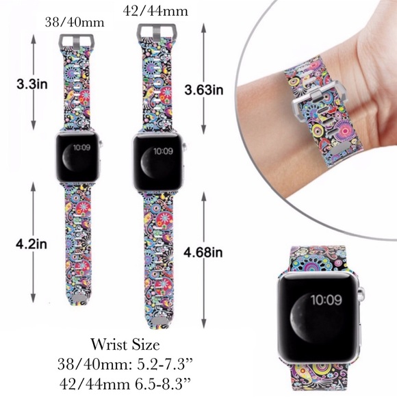Pop Art Floral Silicone Watchband for Apple - Picture 8 of 16